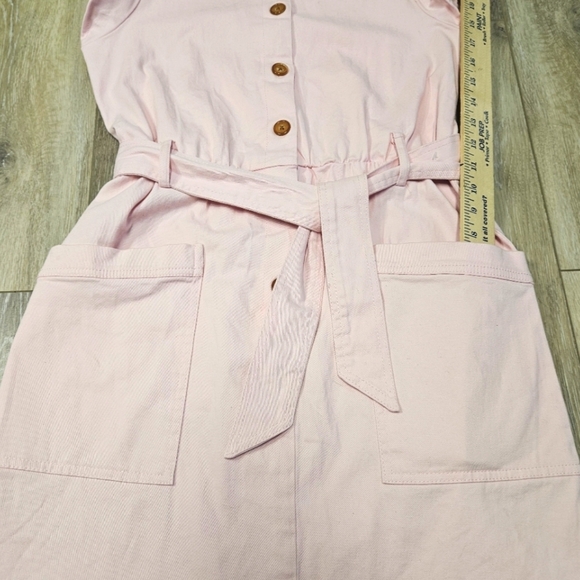 Copper Key Ruffle Capsleeve Tie Waist Dress Light Pastel Pink Big Girls XL - Picture 3 of 7